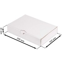 Maxibriefkarton 240x160x45 mm weiss MB-3 DIN A5