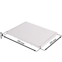Grossbriefkarton 350x250x20 mm weiss GB-2 DIN A4