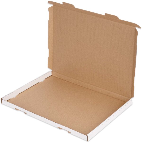 Grossbriefkarton 350x250x20 mm weiss GB-2 DIN A4 (50 Stück)