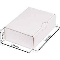 Maxibriefkarton 160x110x50 mm weiss MB-1 DIN A6 (100 Stück)